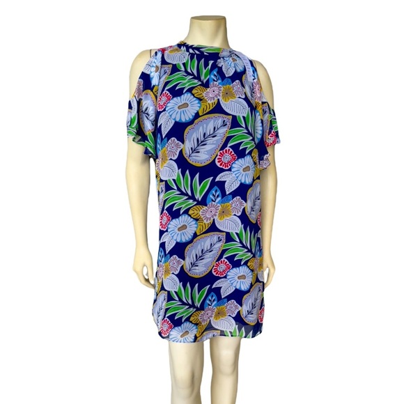 Jade Women’s Floral Cold Shoulder Flutter Sleeve Breezy Dress - Picture 7 of 8